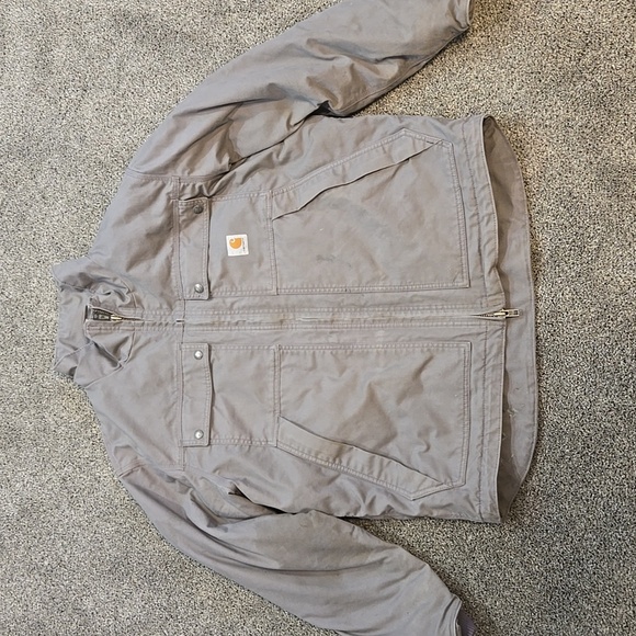 Carhartt Mens Flame Resistant Full Swing Quick Duck Coat Jacket Builtwork Sz L - Picture 1 of 15